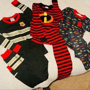 Lot of three boys long sleeve pajamas Hanna Andersson size 140 size 10